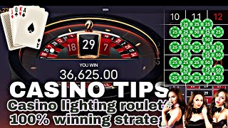 Casino lighting roulette 100% winning strategy playing 37 number 500X casino tips #casino #earning