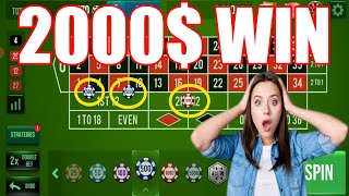 2000 $ WIN ON @Roulette Win  | Best Roulette Strategy | Roulette Tips | Roulette Strategy to Win