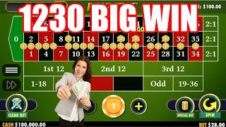 1230 BIG WIN | Best Roulette Strategy | Roulette Tips | Roulette Strategy to Win