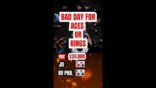ACES vs. KINGS for $25,000 Pot! 🙏💰#shorts #poker