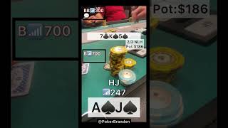 AJ suit – flush steal – #pokerbrandon #poker #pokerstrategy  #badbeat #pokertips #pokerplayer