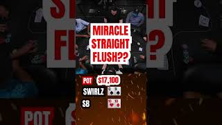 STRAIGHT FLUSH Needs a MIRACLE! #shorts #poker