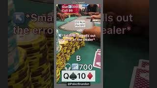 Q10 off – player loses then wants mis-deal – #pokerbrandon #poker #pokerstrategy  #pokerreels