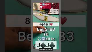 JJ black – whoops – #pokerbrandon #poker #pokerstrategy  #pokerreels #pokertips #pokerHand #aa #kk