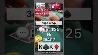 KK off – paying off a set? – 2/3 NLH – #pokerbrandon #poker #pokerstrategy  #pokerreels #pokertips