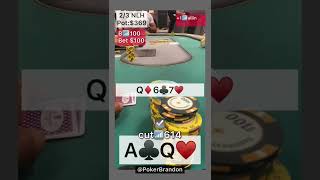 AQ off – unusual – #pokerbrandon #poker #pokerstrategy  #pokerreels #pokertips #AA  #pokerhands