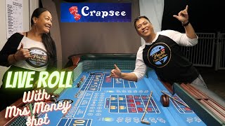 Live Craps! Getting Familiar with Crapsee with my Guest Shooter Mrs Money Shot throwing