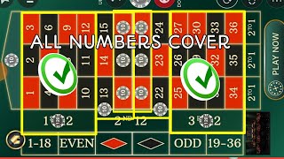 💯All Numbers Cover Roulette || Roulette Strategy To Win