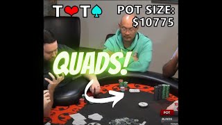 $21,500 HE RIVERS A BOAT BUT I HAVE QUADS!!! #poker #shorts