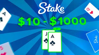 Stake $10 to $1000 Blackjack challenge!
