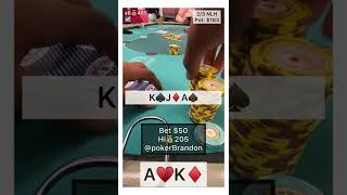 AK o – 4 bet – #pokerbrandon #poker #pokerstrategy  #pokerreels #pokertips #AA  #pokerHands #aces