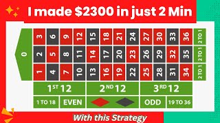 Can’t Believe on Winning $2000 in 2 Minutes | Roulette Winning Strategy EVERYTIME