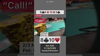 810 o – counterfeit, bluff – #pokerbrandon #poker #pokerstrategy  #pokerreels #pokertips #AA  #bluff