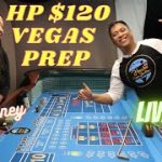 HP $120 Craps Betting Strategy: Live Roll Practice.  Vegas Preparation