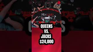 $24,000 POT! QUEENS vs. JACKS! #shorts #poker