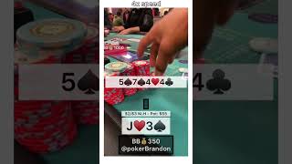 J3 o – 4th down – #pokerbrandon #poker #pokerstrategy  #pokerreels #pokertips #AA  #bluff