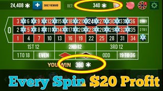 Every Spin $20 Profit 🌹🌹 || Roulette Strategy To Win || Roulette