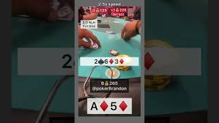 A5 s – Turn Bluff –  #pokerbrandon #poker #pokerstrategy  #pokerreels #pokertips #AA  #pokerHands