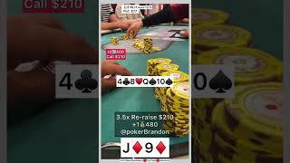 J9 s – fake bluff – #pokerbrandon #poker #povpoker #aa #kk #pokerstrategy #qq #jj #pokerb