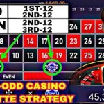 CASINO ROULETTE EVEN AND ODD STRATEGY | TODAY BIG WIN| CASINO LIGHTING ROULETTE STRATEGY AND TRICKS