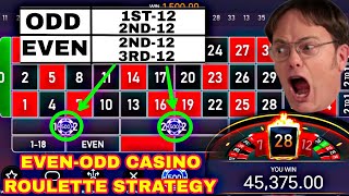 CASINO ROULETTE EVEN AND ODD STRATEGY | TODAY BIG WIN| CASINO LIGHTING ROULETTE STRATEGY AND TRICKS