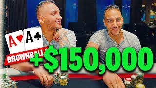 BROWNBALLA RUNS OVER table! 60K and 119K pots ♠ Live at the Bike!