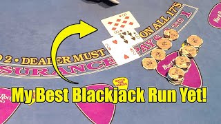 My BEST BLACKJACK RUN YET With $7,200 Buy-In!