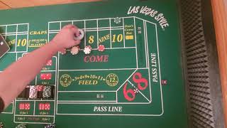 Craps play. Lay 4 or 10 for $100 + $24 6 and 8. Great for random shooters.