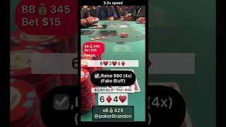 64 o – small blind no chop – #pokerbrandon #poker #pokerstrategy  #pokerreels #pokertips #AA #bluff