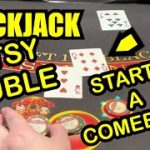 🔴BLACKJACK at PALACE STATION LAS VEGAS! GUTSY DOUBLE STARTS THE COMEBACK! WOW!!