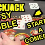 🔴BLACKJACK at PALACE STATION LAS VEGAS! GUTSY DOUBLE STARTS THE COMEBACK! WOW!!