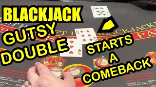 🔴BLACKJACK at PALACE STATION LAS VEGAS! GUTSY DOUBLE STARTS THE COMEBACK! WOW!!