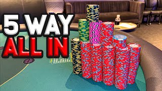 5 WAY ALL IN FOR OVER $10,000 IN THE VERY FIRST HAND! C2B Poker Vlog Ep. 159