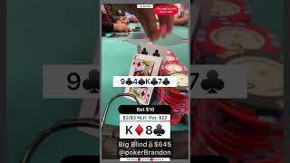 K8 o – face up – #pokerbrandon #poker #povpoker #aa #kk #pokerstrategy #qq #jj #bluff #flop #fights