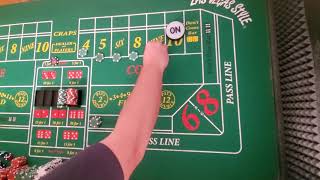 Craps strategy. Trying to hit 3 hits and off 5x. But full press each time.