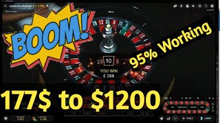 177$ to $1200 Biggest Win System Roulette Strategy | 95% Working Number Tracking
