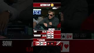 Straight Flush Draw VS ACES in SICK HAND 😮‍💨 #ActionFlop #KalidouSow