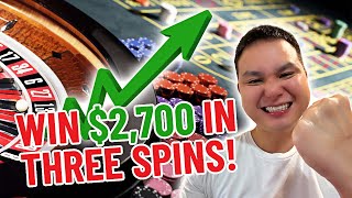 WIN $2,700 In THREE Spins Roulette Strategy! (In-N-Out)