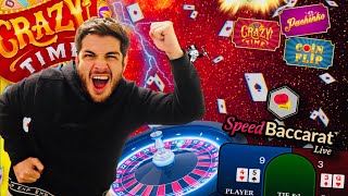 Betting My Crypto On Crazy Time, Roulette & Baccarat!!!