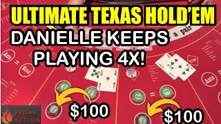 ULTIMATE TEXAS HOLD’EM in LAS VEGAS! YEAH…4x