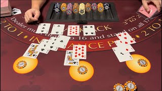 Blackjack | $100,000 Buy In | INTENSE HIGH LIMIT ROOM SESSION! TONS OF DOUBLES & ROLLER COASTER SHOE