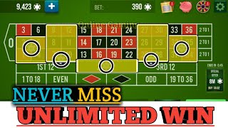 Never miss Unlimited Win 🌹|| Roulette Strategy To Win || Roulette Tricks