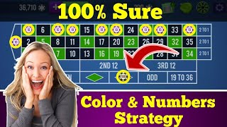 100% SURE PROFIT🌹| COLOR & NUMBERS STRATEGY | Roulette Strategy To Win | Roulette