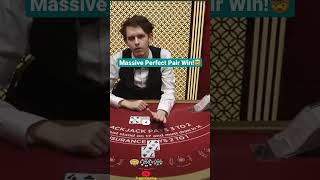 Massive Perfect Pair Win On Blackjack! #blackjack #perfectpair #bigwin #casino #shorts