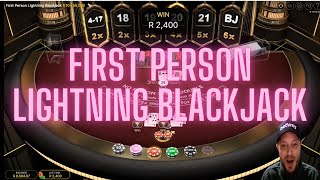 First Person Lightning Blackjack Big Win