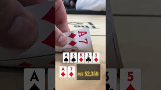 ACTION PLAYER PUNTS HIS STACK TO ME! #shorts #poker #pokervlog #texasholdem