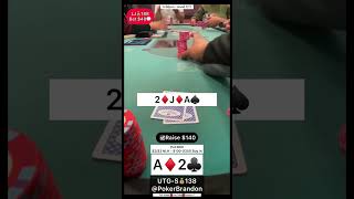 A2 o – check raise – #pokerbrandon #poker #povpoker #aa #kk #pokerstrategy #qq #jj #bluff #flop