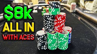 $8k ALL IN POT WITH ACES | C2B Poker Vlog EP. 171