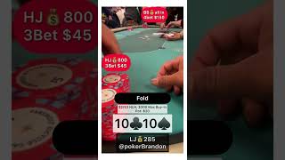 1010 b – mistake? – #pokerbrandon #poker #pokerstrategy  #pokerreels #pokertips #AA  #bluff #aces
