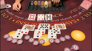 Blackjack | $100,000 Buy In | AMAZING HIGH ROLLER SESSION! TRIPLE SPLIT & DOUBLE IN THE SAME HAND!